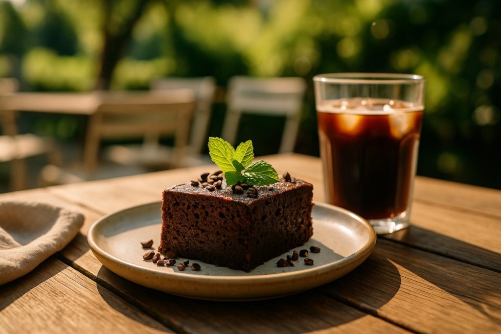 Gâteau chocolat & haricots rouges restaurant