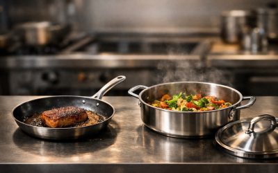 Sauteuse inox vs poêle : laquelle choisir en cuisine pro ?